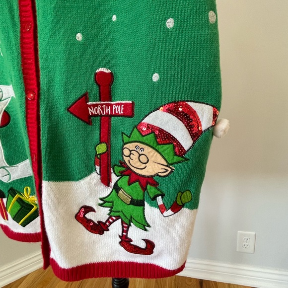Holiday Time Christmas Vest with Santa and Elf size 3X  22W/24W - Picture 4 of 7